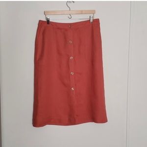 Andrew Marc NY Button-up Linen Skirt Women Sz. Med